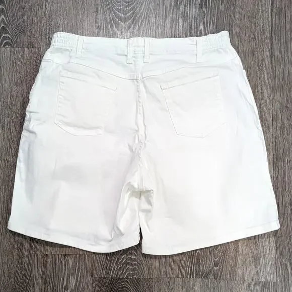Lee Women's Plus Size Elastic At The Waist White Denim Shorts Size 16W - Picture 5 of 5